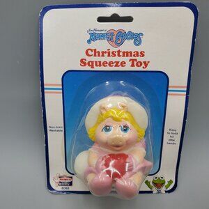 Vintage Muppet Babies Miss Piggy Christmas Squeeze Toy Squeaker Figure Remco